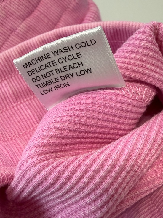 Sundry Sonnyside Pink Waffle Knit Wide Leg Pants Large Lounge Relaxed Fit - Picture 8 of 11